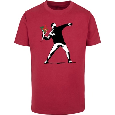 Mister Tee Тениска Banksy - Love Is In The Air T-Shirt burgundy XXLUB-MP502645-00606 - Тъмносив, размер L