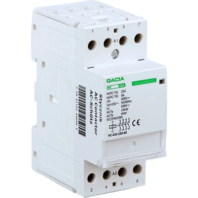 GACIA Modulárny 4-pólový stýkač 2P/25A 4NO 230V