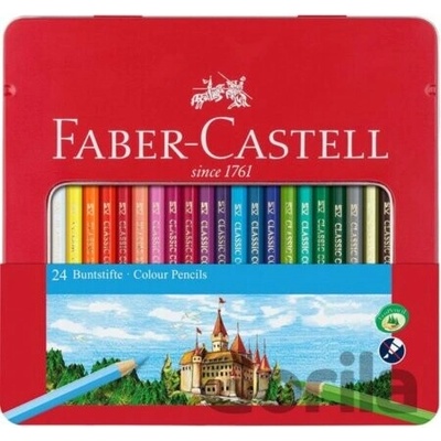 Faber Castell plechová krabička pastelky 24 farieb 115824