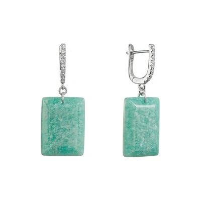 Evolution Group Stříbrné náušnice s amazonitem 11743.3