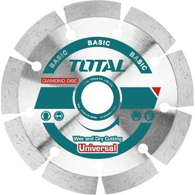 TOTAL TAC2111153 Kotouč diamantový řezný, segmenový, suché i mokré řezání, 115x22,2mm