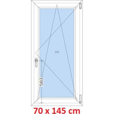 Soft Plastové okno 700 x 1450 mm, otevíravé a sklopné, Bílá