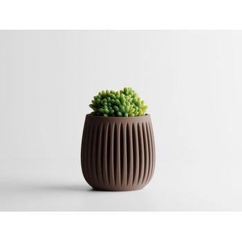 Кашпа Columna Голяма, 142x142xH140мм- Тъмнокафяв Мат