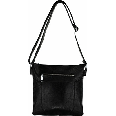 ANGELA dámska crossbody koženková kabelka Čierna