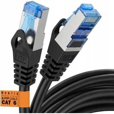 Montis MT116-40 patch S/FTP Cat 6a RJ45 / RJ45 40m černý