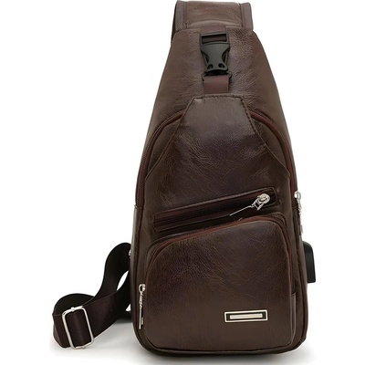 HARAHU Чантичка за кръст с usb зареждане hu-25621 - Тъмно кафяво kp25621 (hu-25621)