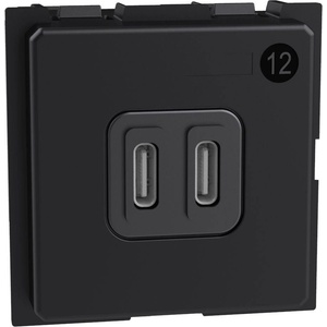 BTicino Розетка 2xUSB за зареждане тип C+C 3A 30W 2 мод. Living Now - K4293CC (K4293CC)