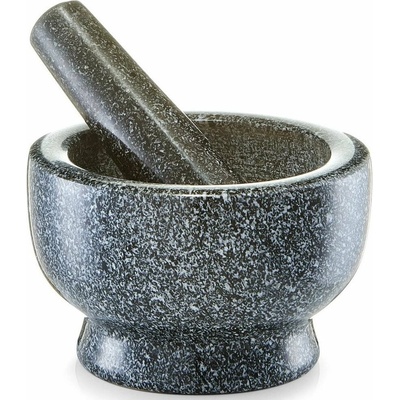 Zeller, Kuchynský mažiar GRANIT s paličkou, čierny, 13 × 8 cm