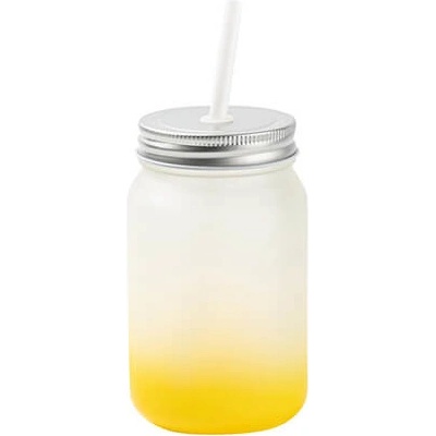 Mason Sklenice Jar bez ouška matná žlutý gradient sublimace termotransfer 450 ml