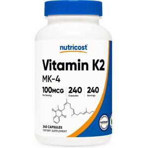 Nutricost Vitamin K2, 100 mcg, 240 капсули, Nutricost