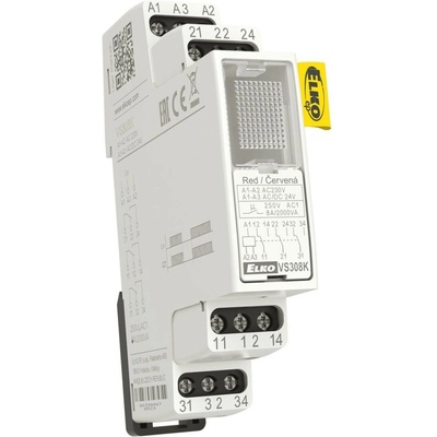 ELKO EP Relé VS308K 3P 8A 230VAC/24VDC bílá 8595188122672