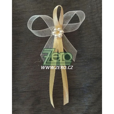 Vonička (vývazek) svatební - sv. meruňková s perlovým květem