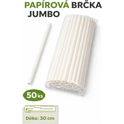 LEVNO Papírová brčka JUMBO 50 ks