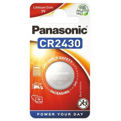Panasonic Бутонна батерия литиева panasonic cr2430, 3v, 1 бр. в блистер, цена за 1 бр (pan-bl-cr2430)