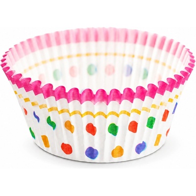 Cake star papírové košíčky na muffiny a cupcakes barevné 50x30 mm 100ks vzor 21