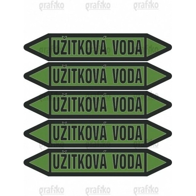 Grafiko | Užitková voda - Materiál Samolepící PVC folie, Rozměr aršík 5ks šipka 350x52mm