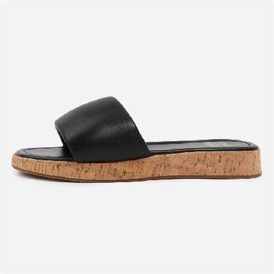 Дамски сандали Wheres That From PU Julia Flatform Sliders Sandal Ladies - Black