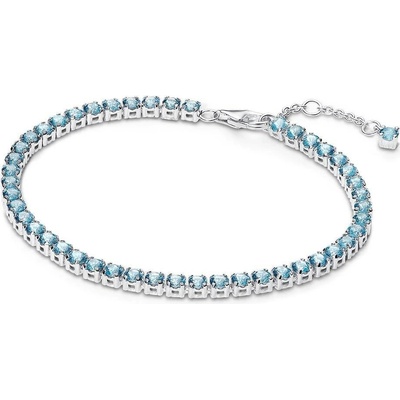 Pandora Tenisový stříbrný náramek se světle modrými zirkony Timeless 591469C03 16 cm