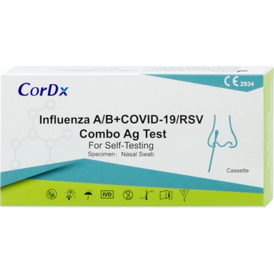 CorDx 4v1 kombinovaný test Covid-19/Chřipka A+B/ RS virus 1x 100 ks