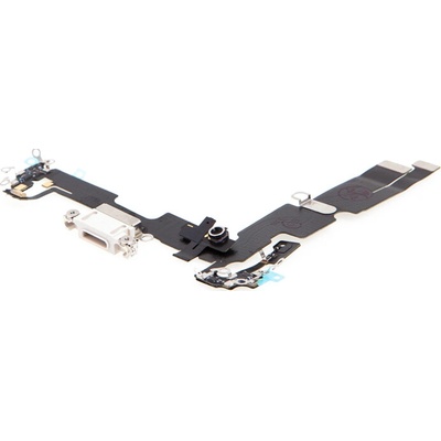 AppleMix Napájací a dátový konektor s flex káblom + mikrofóny pre Apple iPhone 14 Plus - strieborný - kvalita A+