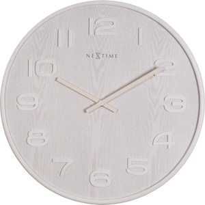 NeXtime Стенен часовник Wood Wood Medium бял (3096wi)