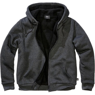 Brandit Sweatjacket Teddylining čierna melange