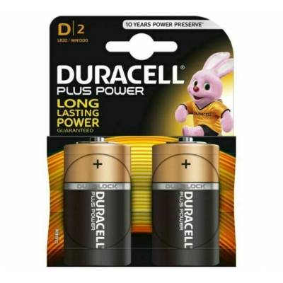 Алкална батерия duracell lr20 d plus /2 бр. в опаковка/ 1.5v (dur-ba-lr20-plus)