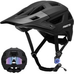 Favoto Mountain Bike Helmet with Peak Lightweight - Double Inmould Technology MTB Helmet for Women Men Road Bike Helmet Black Matt L (59-61cm) Adjustable Length - B025 (B025)