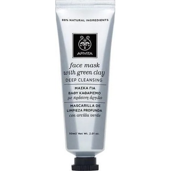 APIVITA Дълбоко почистваща маска за лице с глина , Apivita Face Mask With Green Clay Deep Cleansing 50ml