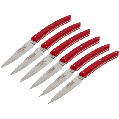 Laguiole Jean Dubost Knife Set 6 ks Acrylic Red