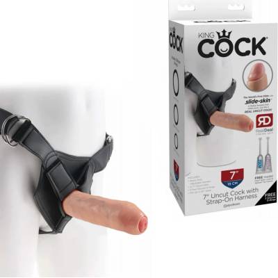 Страп-он с необрязано пенис дилдо, 19, 1см. - Harness Uncut Cock (PIPE564621)