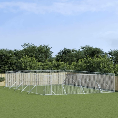 vidaXL Venkovní psí výběh stříbrný 800 x 1200 x 200 cm pozinkovaná ocel 9799.3190465