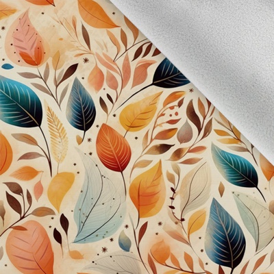 Takoy Látka softshell zimní modře oranžové listí