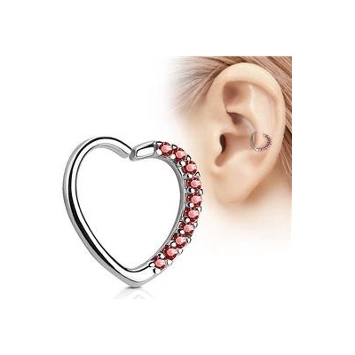 Šperky4U piercing do nosu/ucha srdce červené kamínky N0060L-R