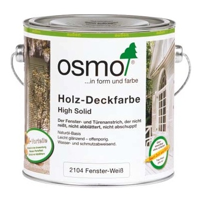 Osmo Opaque Gloss Wood Stain 2104 White - Плътно масло за дограми и врати 0.75л (1159)