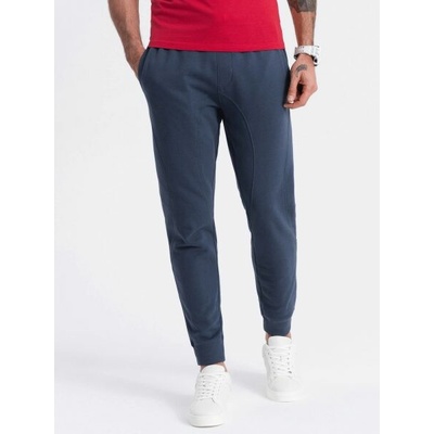 Tepláky s trendy prešívaním V4 PABS-0173 tm.modrá