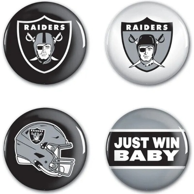 Wincraft sada placek Las Vegas Raiders NFL button 4 ks