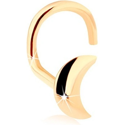 Šperky eshop zlatý zahnutý piercing do nosu lesklý srpek měsíce GG95.35