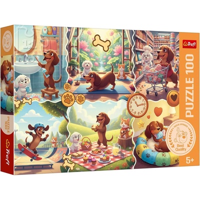 Trefl Пъзел Trefl от 100 части - Дългият ден на дакела (16567)