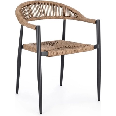 Bizzotto Jandia ТЪМЕН sa26/ЕСТЕСТВЕН ЦВЯТ СТОЛ С ПОДЛАКЪТНИЦИ (0665005)