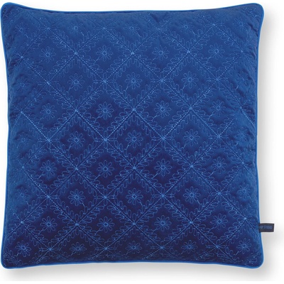 Pip Studio sametový dekorační polštář Quilted Daisy 50x50 modrý
