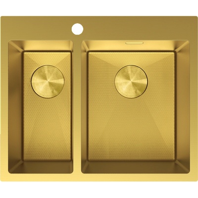 Mexen Flexo стоманена мивка с 1, 5 камери 610 x 510 mm, златна HC - 6446611500-55HC (6446611500-55HC)