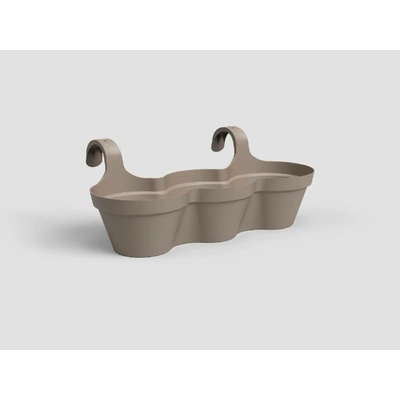 Artevasi Květináč CAPRI balkonový trojitý 54cm plast šedá matte taupe