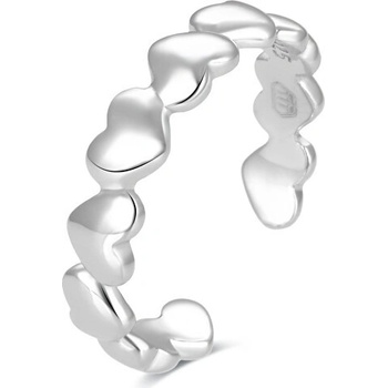 Beneto Stříbrný prsten na nohu se srdíčky AGGF484