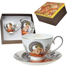 Home elements Šálek s podšálkem Alfons Mucha Topaz bílý podklad šálek s podšálkem 250 ml