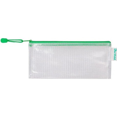 Obálka se zipem djois, DL, PVC síťovina, zelená, 8 ks