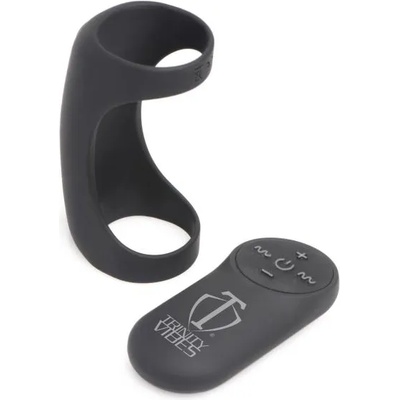 Trinity Men 28X G-Shaft Silicone Cock Ring with Remote Black