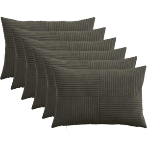 vidaXL Калъфка за възглавница 6 pcs ALMELO Антрацит 50 x 75 cm (915122)