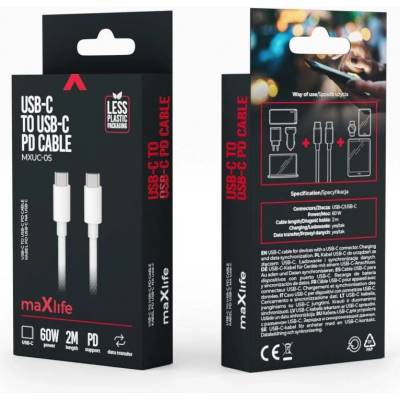 Maxlife OEM0101021 USBC-USBC, 60W, 2m, bílý