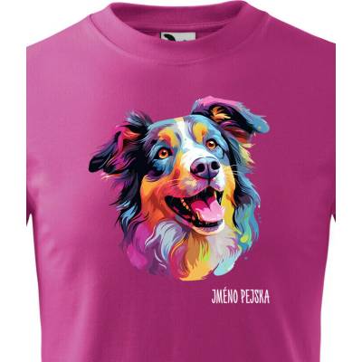 Dětské tričko Kolie Purpurová Canvas tričko 2443